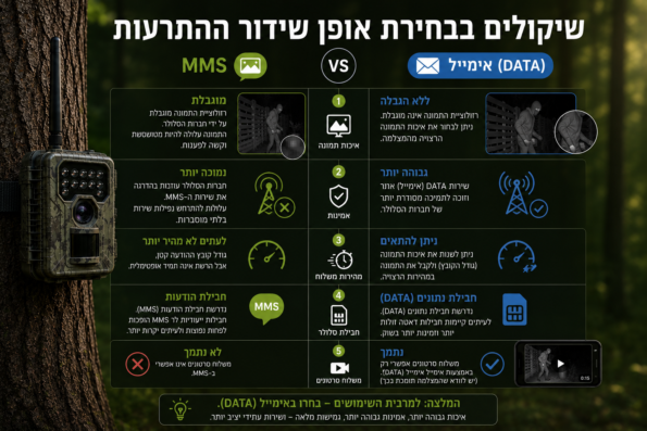 קבלת התערה ממצלמת שביל - אופן שידור התרעות