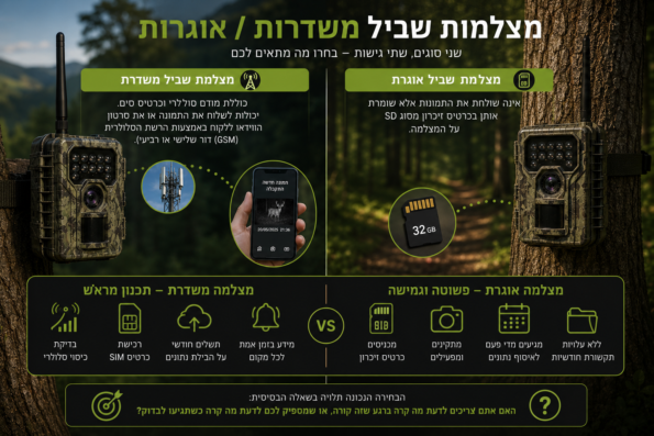 רקע מצלמות שביל - משדרת או אוגרת?