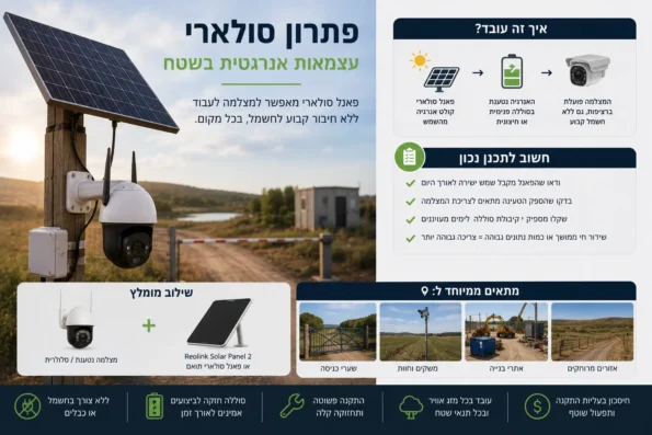 מצלמה סלולרית קווית או סולארית - פתרון סולארי