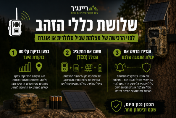 מצלמת שביל סלולרית או אוגרת - שלושת כללי הזהב